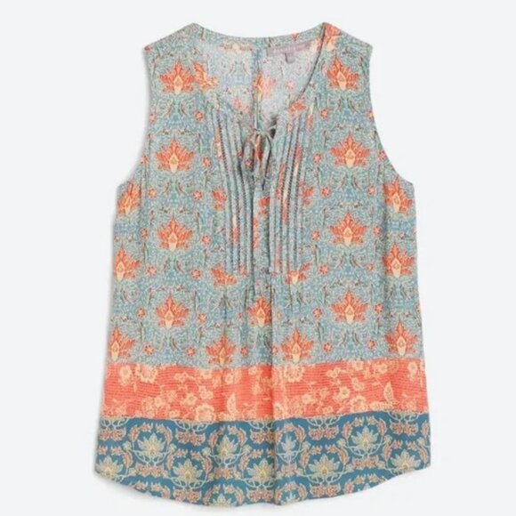 Daniel Rainn Pleated Tie Neck Top 2X - Picture 1 of 9